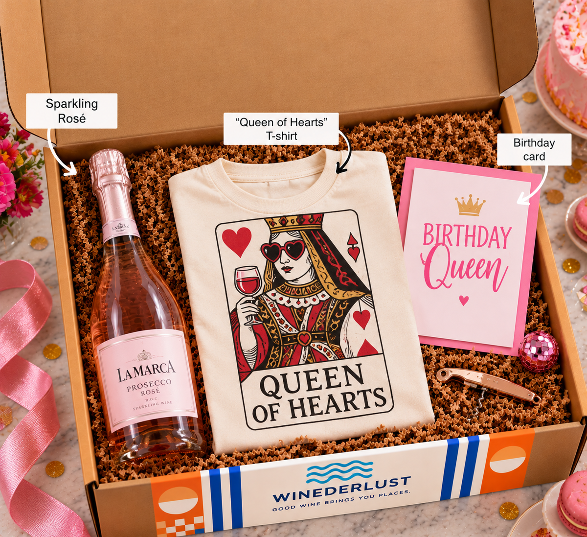 Birthday Queen gift box interior hero photo