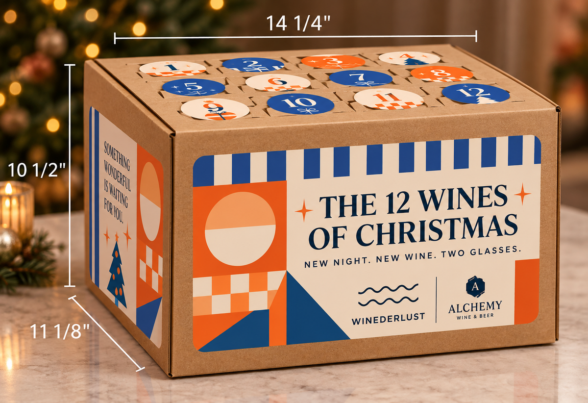 12 Wines of Christmas kraft Advent wine box dimensions