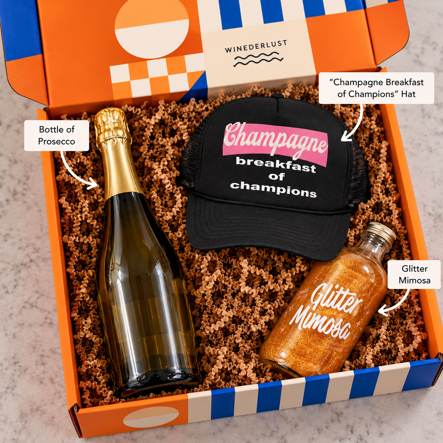 Prosecco Princess gift box interior with contents